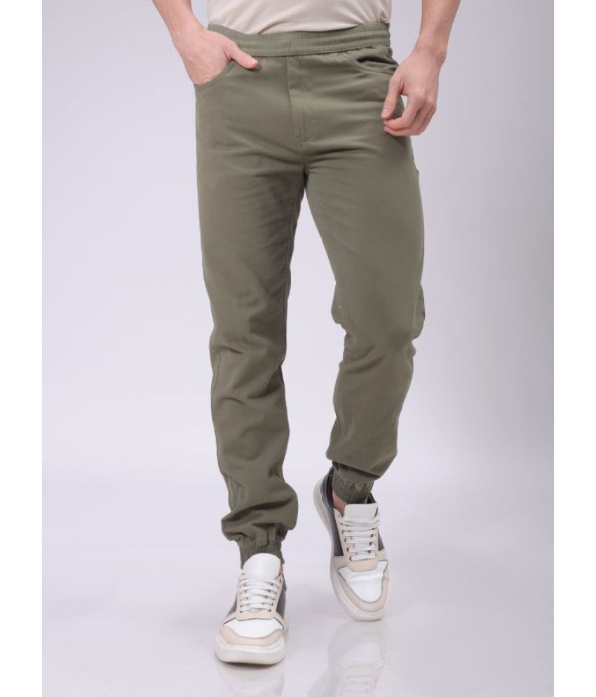     			The Indian Garage Co. Slim Flat Men's Joggers - Green ( Pack of 1 )