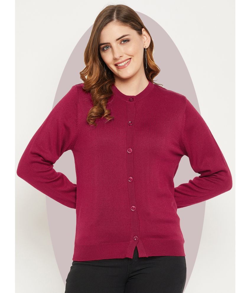     			zigo Acro Wool Round Neck Women's Buttoned Cardigans - Pink ( )