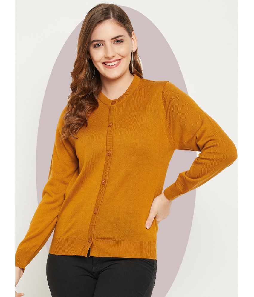     			zigo Acro Wool Round Neck Women's Buttoned Cardigans - Yellow ( )