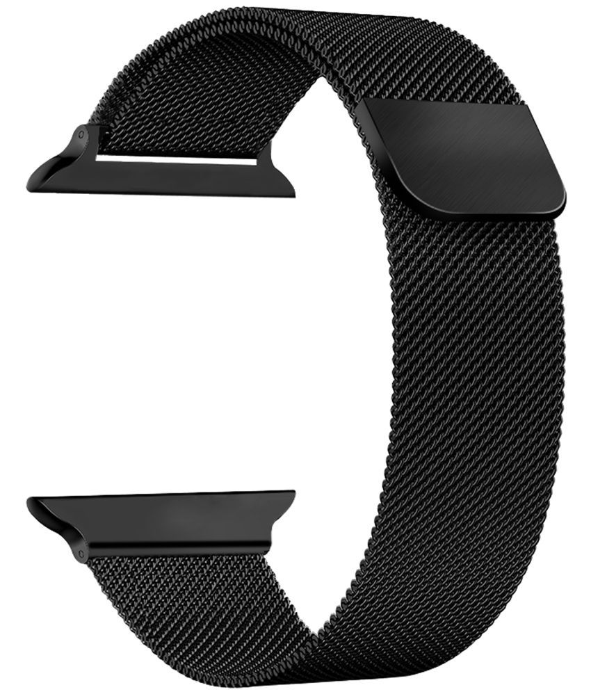     			ACM Watch Strap Slide Magnetic Loop compatible with Ptron T800 Ultra Smartwatch Luxury Metal Chain Band Black