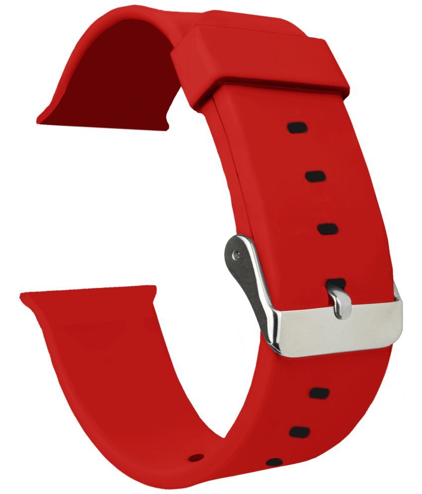     			ACM Watch Strap Slide Silicone Belt compatible with Fire-Boltt Gladiator Plus Bsw168 Smartwatch Classic Casual Band Red