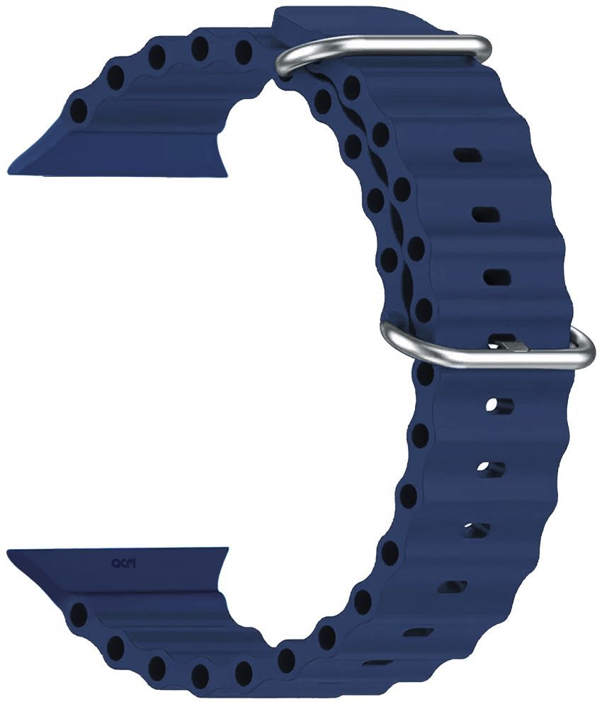     			ACM Watch Strap Slide Silicone Smart Belt compatible with Fire-Boltt Visionary Bsw046 Smartwatch Classic Band Dark Blue