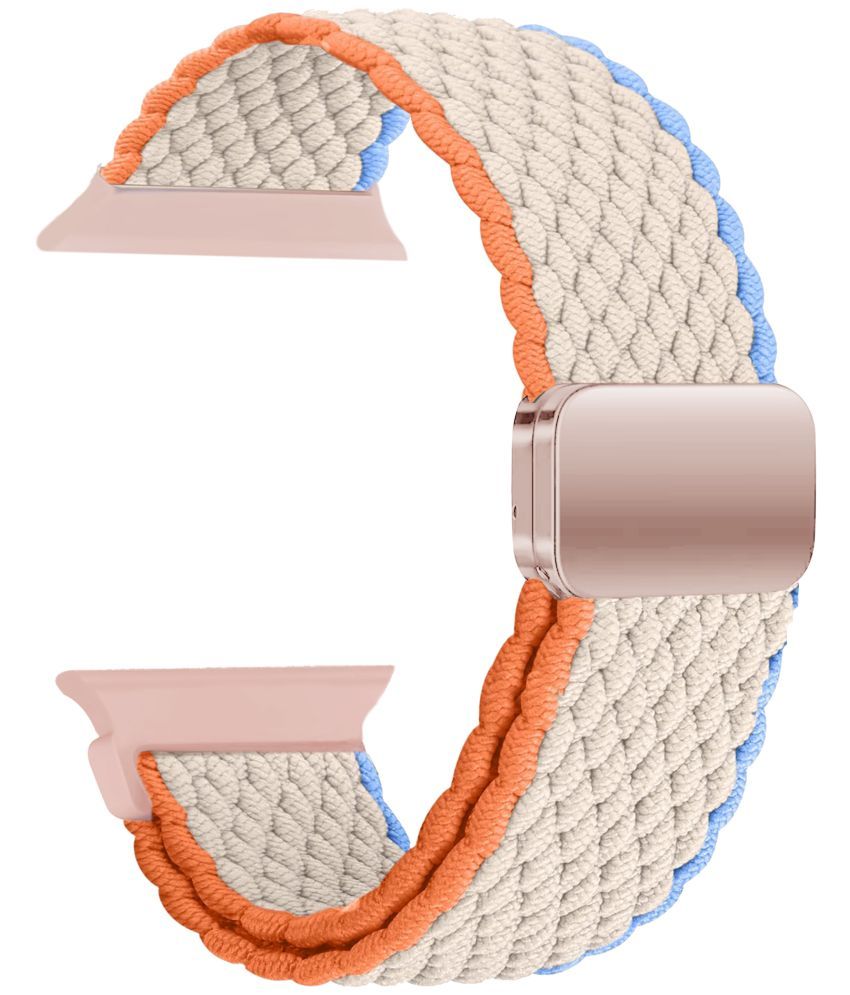     			ACM Watch Strap Slide Woven Braided Magnetic compatible with Crossbeats Ignite Nexus Smartwatch Adjustable Belt Band White