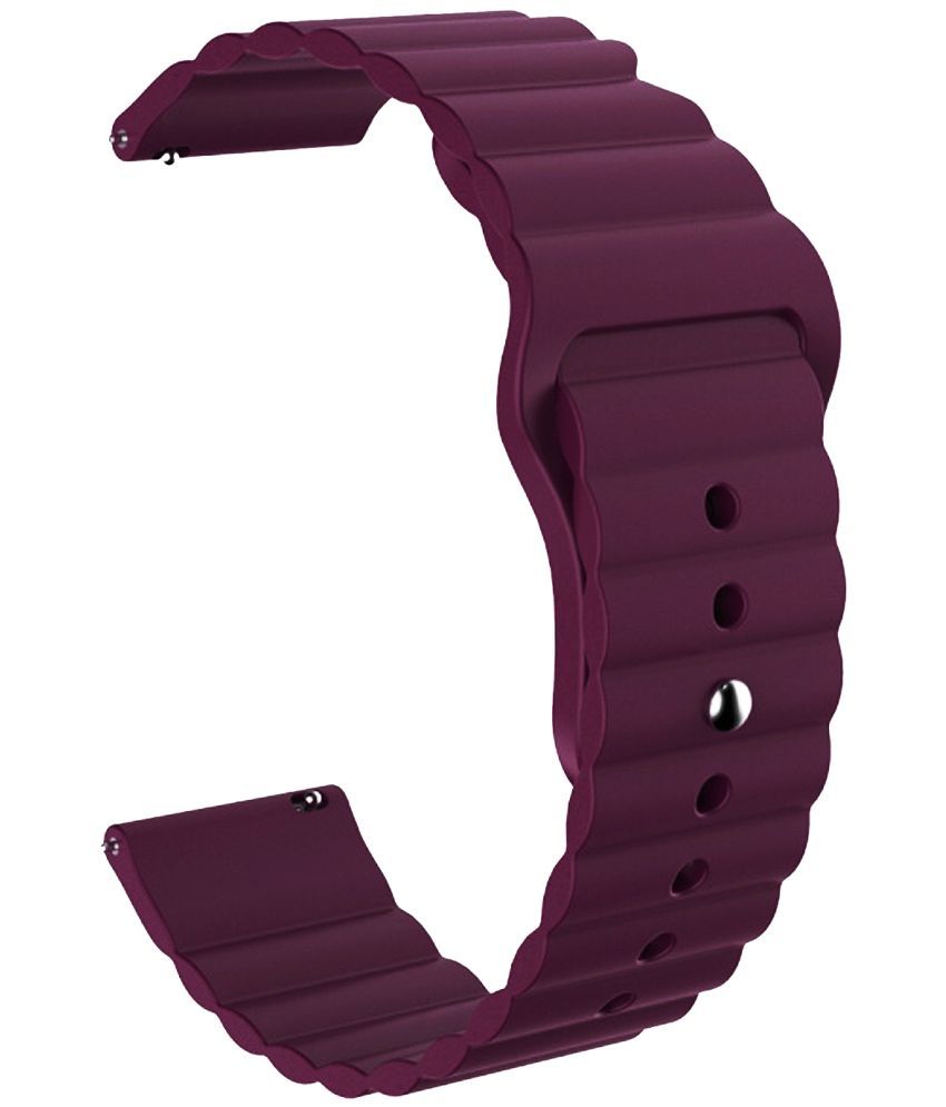     			ACM Watch Strap Wave Design Silicone Belt 22mm compatible with Noise Colorfit Pro 6 Smartwatch Sports Band Purple