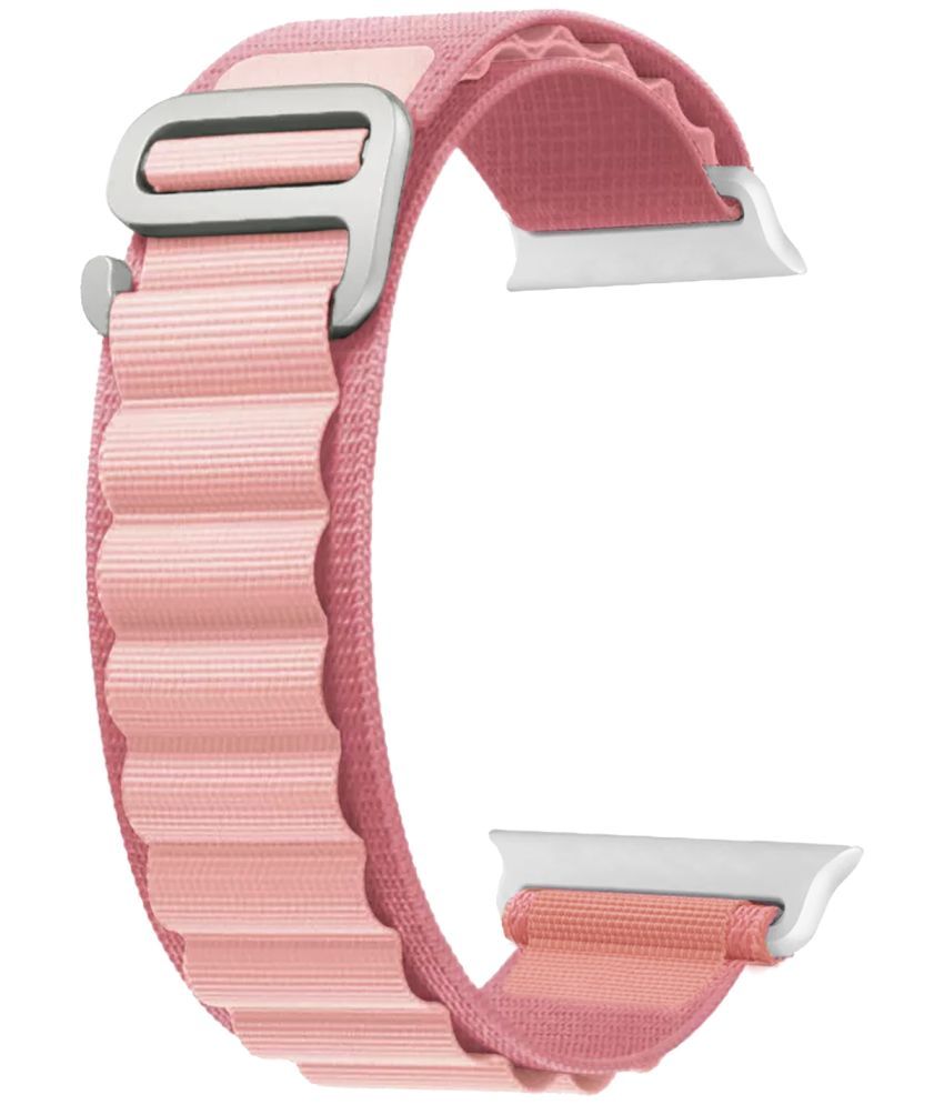     			ACM Watch Strap Slide Nylon compatible with Hammer Active 2.0 Plus Smartwatch Sports Hook Band Creame Pink