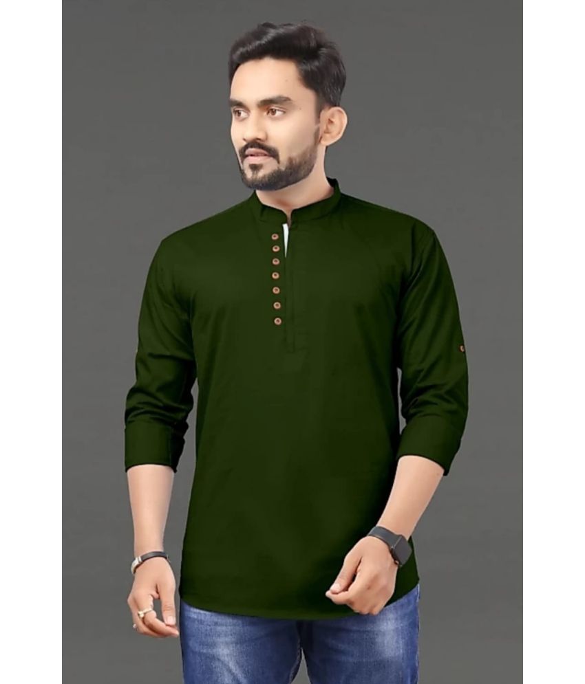     			Nofilter Dark Green Cotton Blend Men's Regular Kurta ( Pack of 1 )