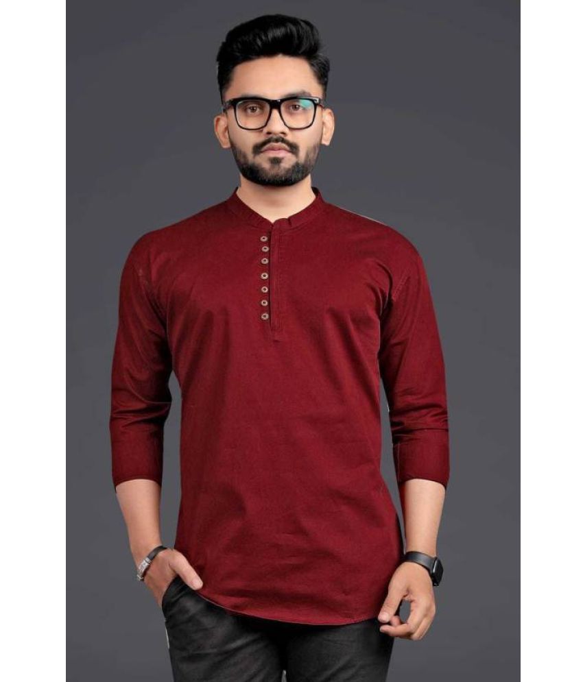     			Nofilter Red Cotton Blend Men's Regular Kurta ( Pack of 1 )