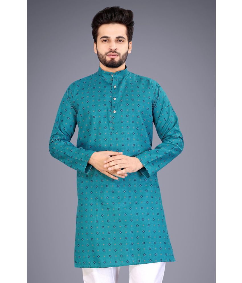     			Nofilter Sea Green Cotton Blend Men's Regular Kurta ( Pack of 1 )