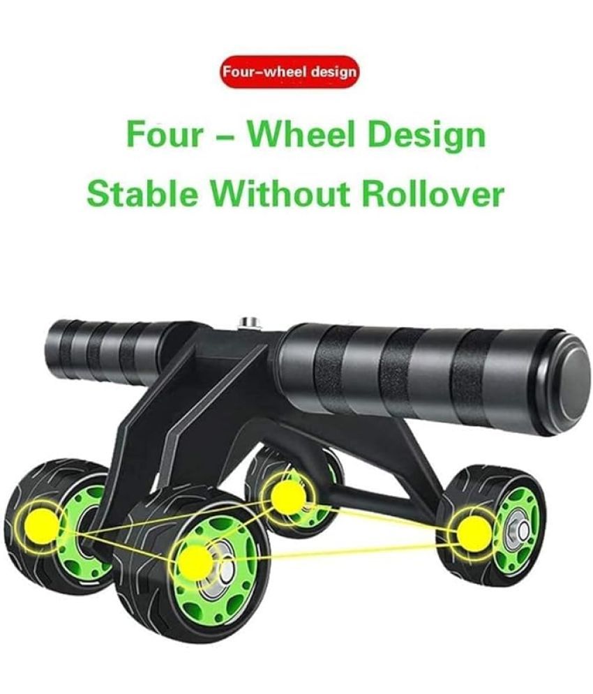     			4 wheel upgraded ab wheel roller for six pack abs workout at home Exerciser for Abdominal Stomach Exercise Training with Knee Mat Steel Handle for Men and Women