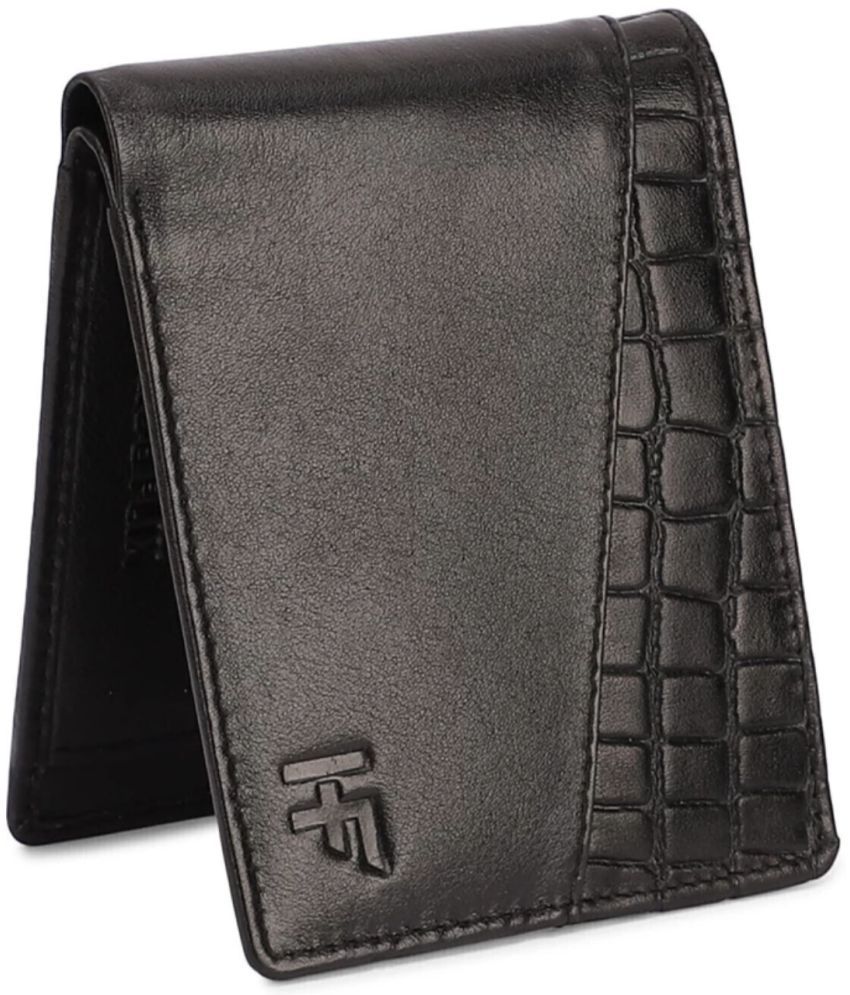     			HIDEFLIX Leather Solid Men's Regular Wallet With 4 Slots For Card ( Black , Pack of 1 )