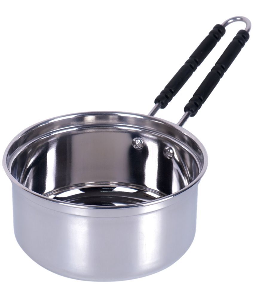     			HomePro Sauce Pan Non Coated Stainless Steel Sauce Pan Induction Bottom without Lid 3 mm Thickness 18 cm Diameter 1.25 Ltr