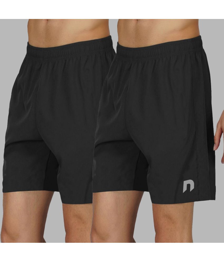     			NEVER LOSE Black Polyester Men's Cycling Shorts ( Pack of 2 )