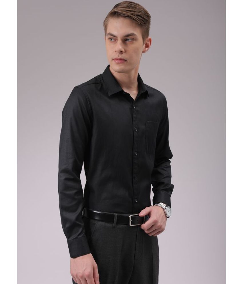     			The Indian Garage Co. Poly Cotton Slim Fit Full Sleeves Men's Formal Shirt - Black ( Pack of 1 )