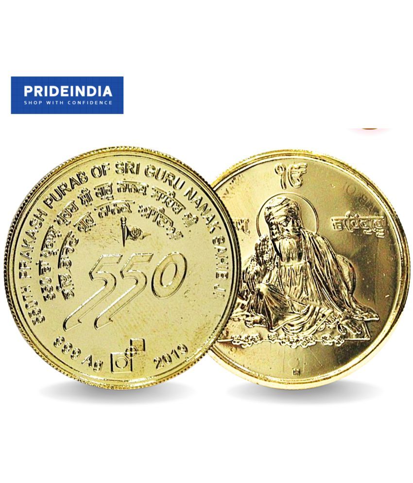     			550th Years of Prakash Purab Sri Guru Nanak Dev Ji, - Rare and old India Goldplated Coin Collection