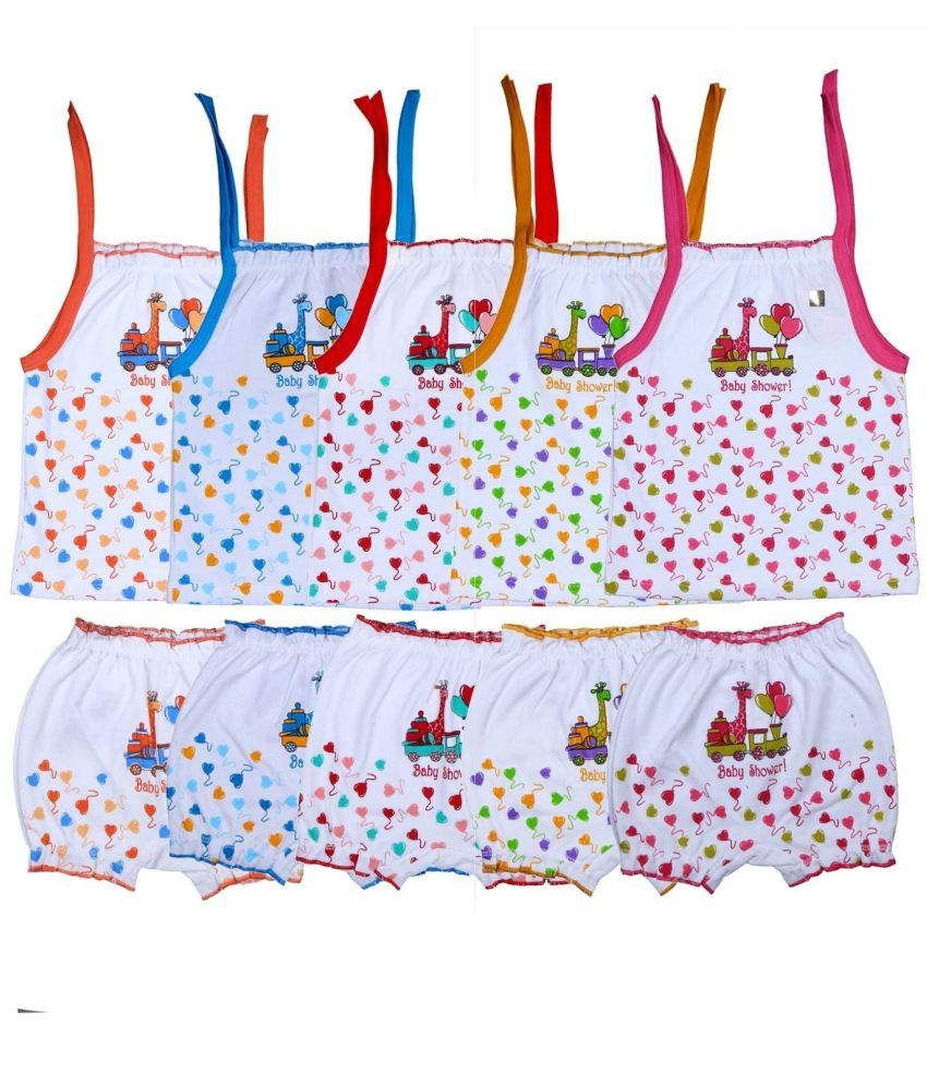     			JUST TRY FASHION Pack of 5 Unisex for Baby Cotton Top & Shorts ( Multicolor 5 )