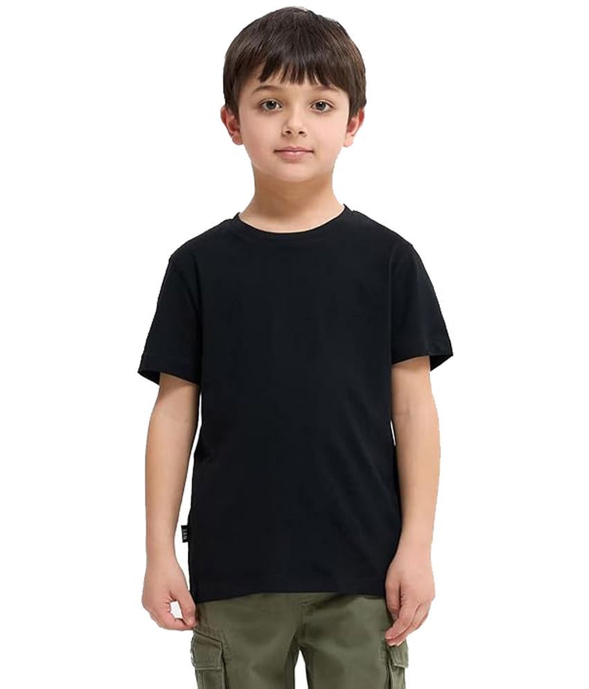     			JUST TRY FASHION Pack of 1 Boys Cotton T-Shirt ( Black )