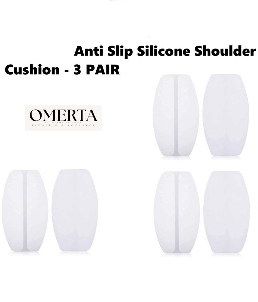     			Omerta Best Quality Cheapest Lingerie Accessories Non Slip Skin Friendly Silicone Shoulder Cushion Bra Strap Holder - 3 Pair - Transparent