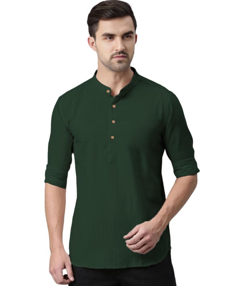     			Vida Loca Green Cotton Men's Shirt Style Kurta ( Pack of 1 )