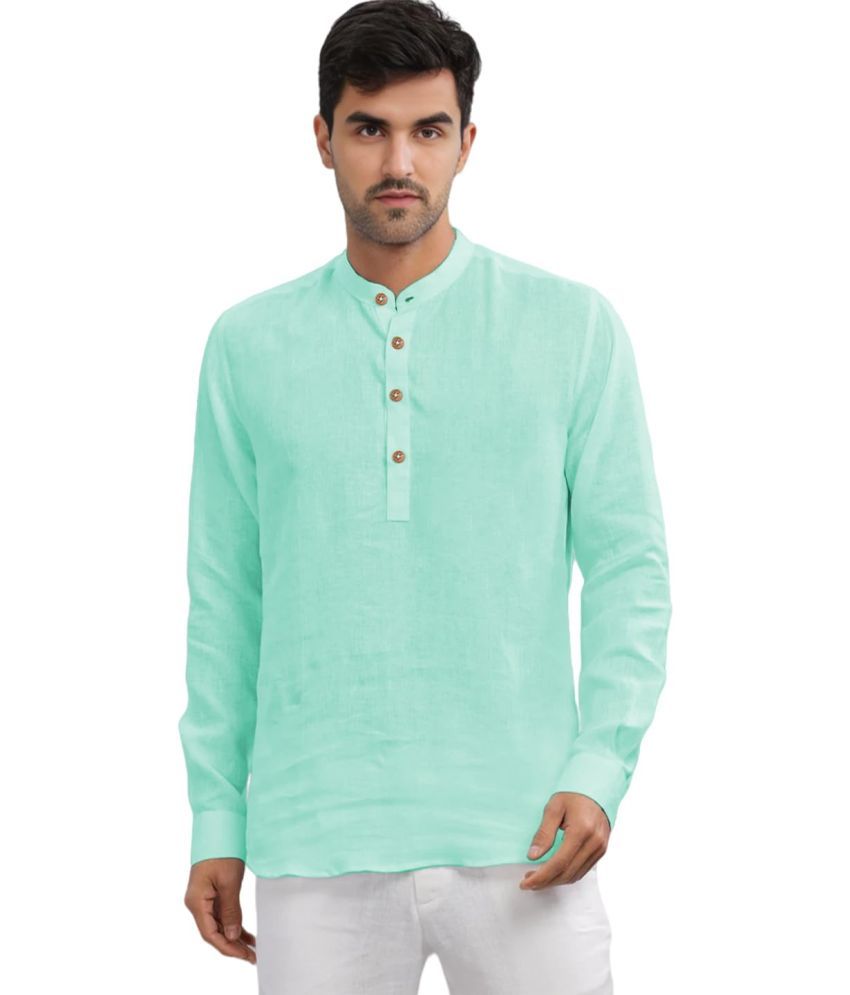     			Vida Loca Light Blue Cotton Men's Shirt Style Kurta ( Pack of 1 )