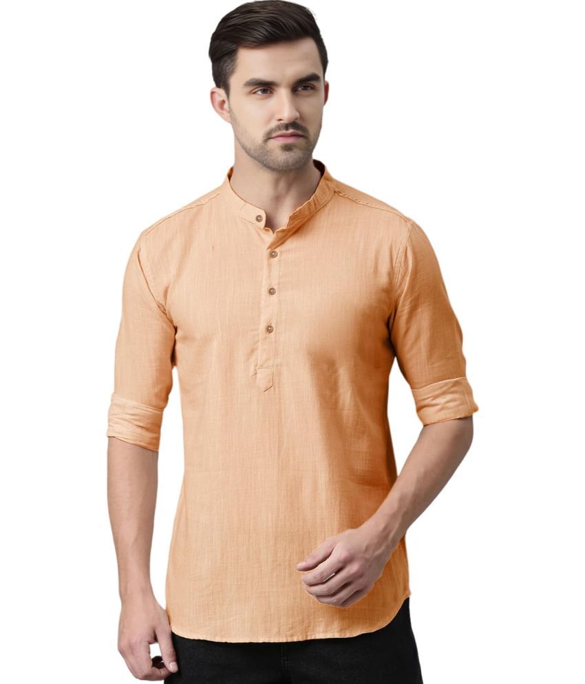     			Vida Loca Orange Cotton Men's Shirt Style Kurta ( Pack of 1 )