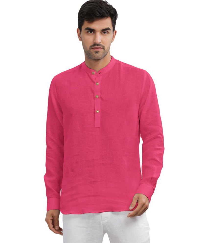     			Vida Loca Pink Cotton Men's Shirt Style Kurta ( Pack of 1 )