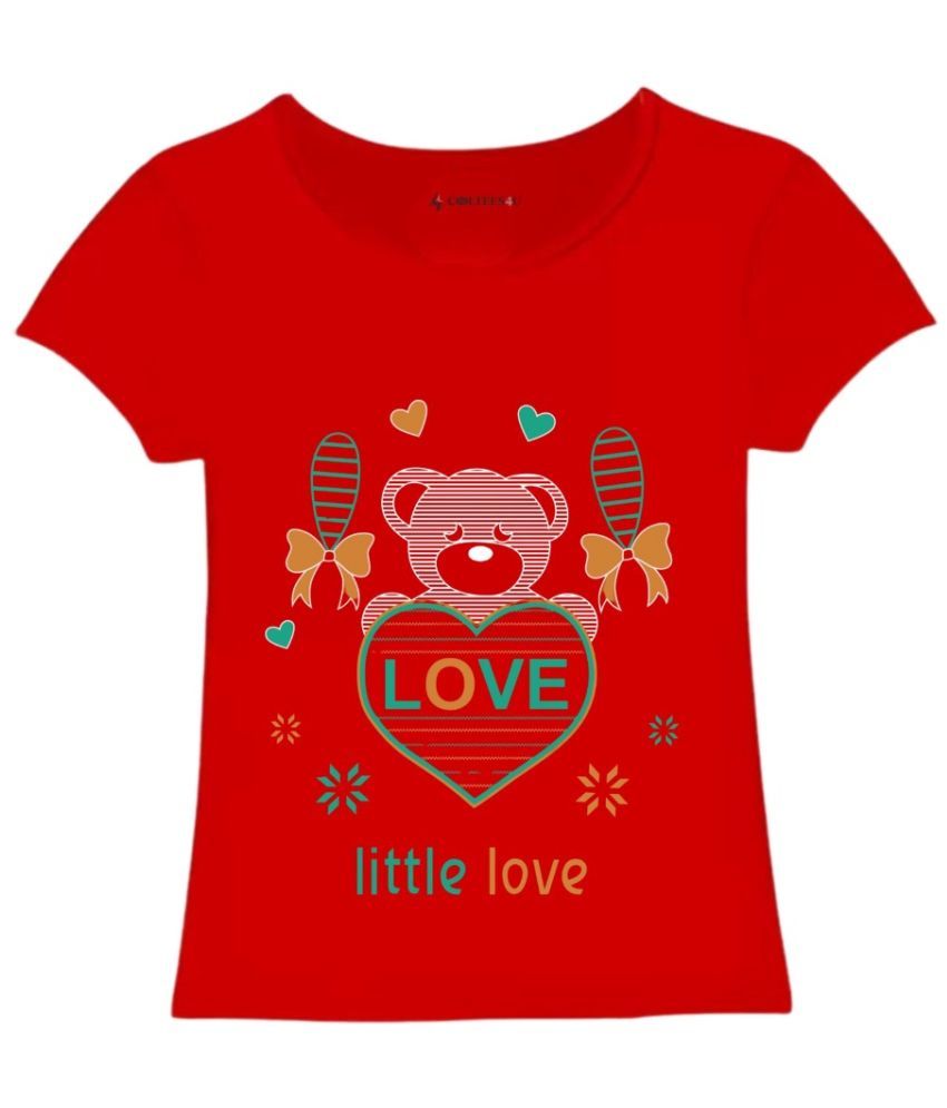     			COOLTEES4U Pack of 1 Girls 100% Cotton T-Shirt ( Red )