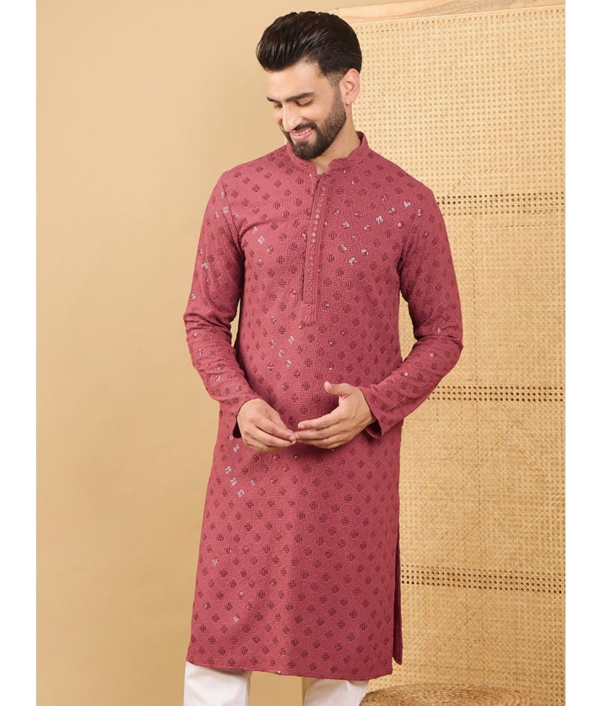     			Ethnic Bay Red Viscose Men's Regular Kurta ( Pack of 1 )