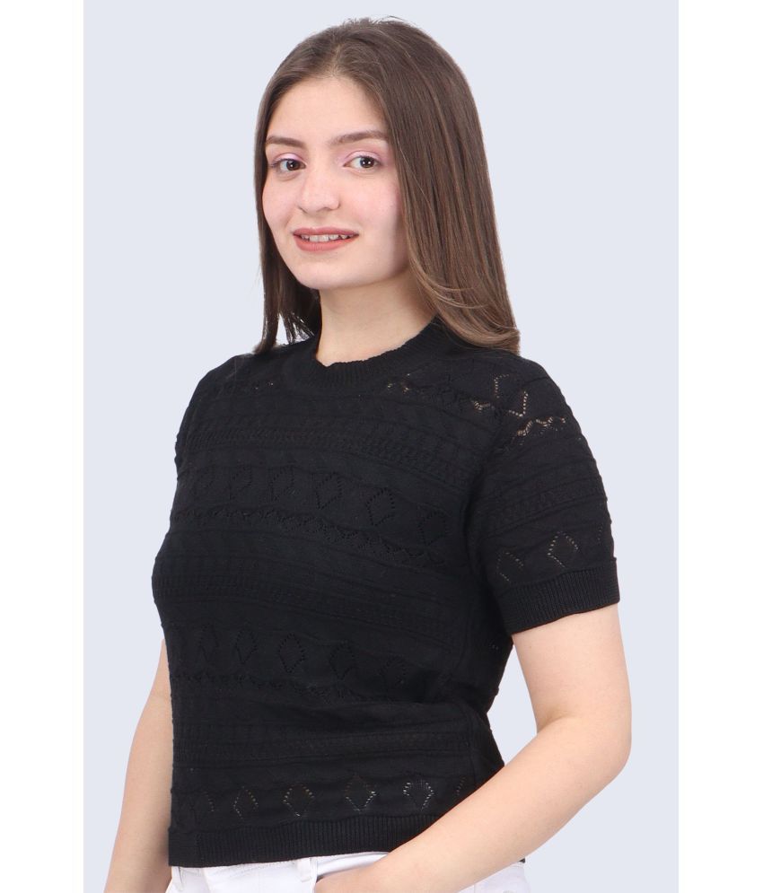     			FEVERFEW Black Cotton Women's Regular Top ( Pack of 1 )