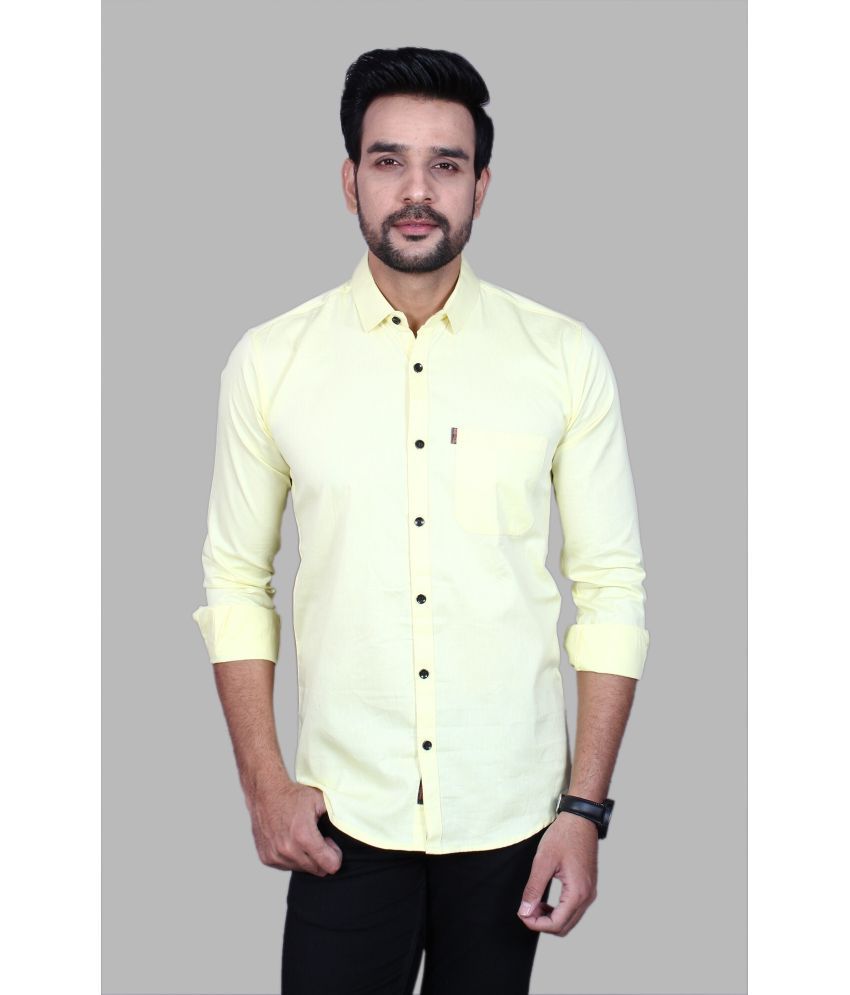     			Fatty Mouse Cotton Blend Regular Fit Solids Full Sleeves Men's Casual Shirt - Cream ( Pack of 1 )