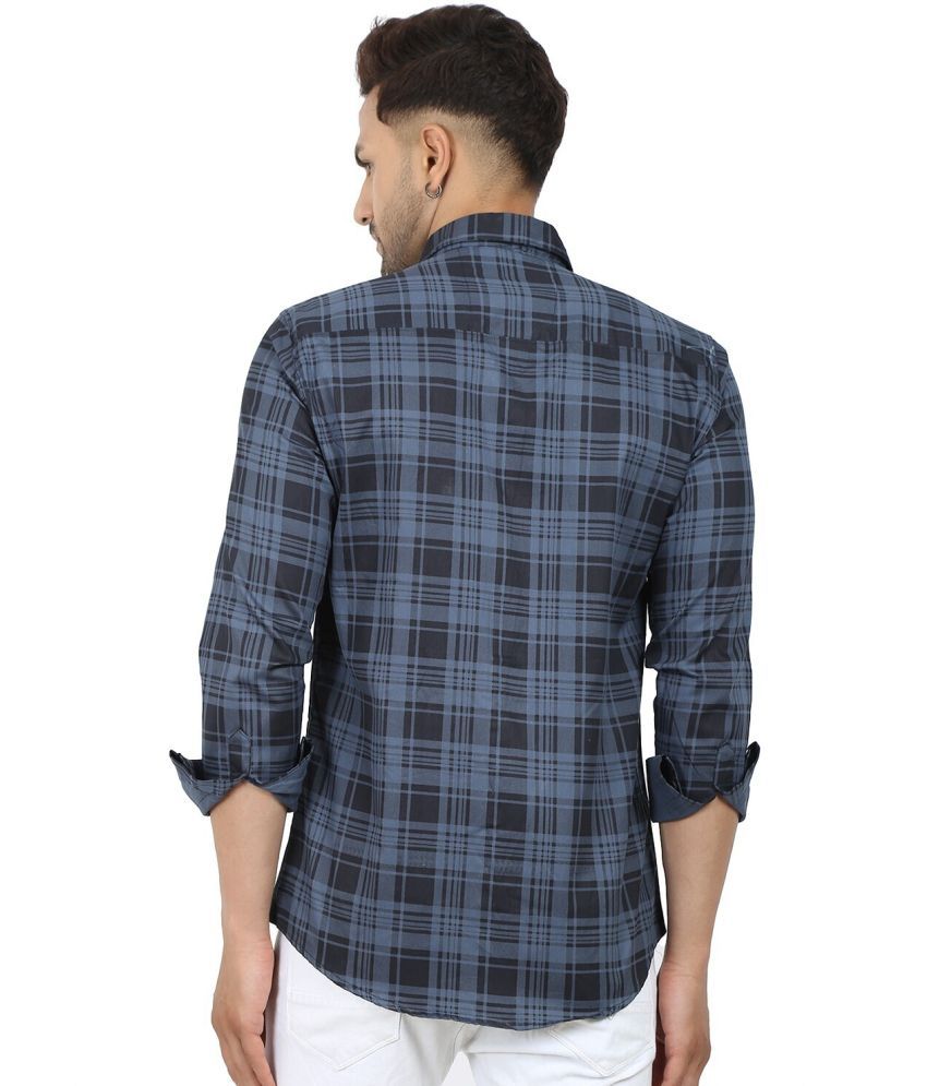     			Fatty Mouse Cotton Blend Regular Fit Checks Full Sleeves Men's Casual Shirt - Black ( Pack of 1 )