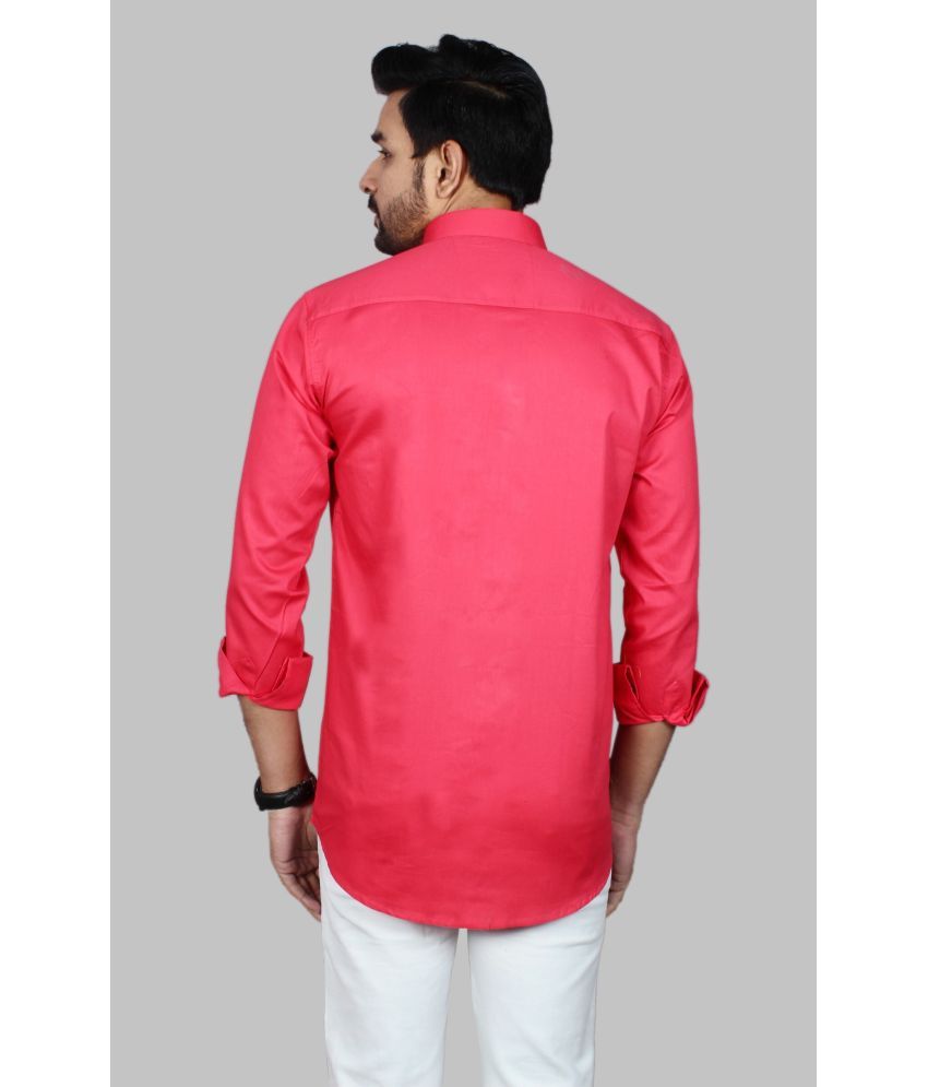     			Fatty Mouse Cotton Blend Regular Fit Solids Full Sleeves Men's Casual Shirt - Pink ( Pack of 1 )