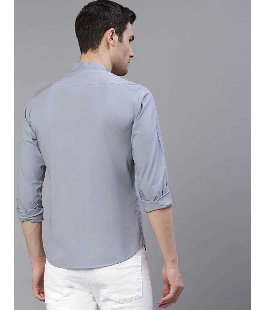     			Fatty Mouse Cotton Blend Regular Fit Solids Full Sleeves Men's Casual Shirt - Grey ( Pack of 1 )