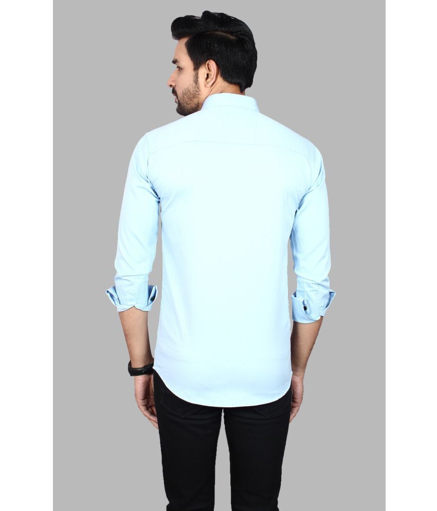     			Fatty Mouse Cotton Blend Regular Fit Solids Full Sleeves Men's Casual Shirt - Light Blue ( Pack of 1 )