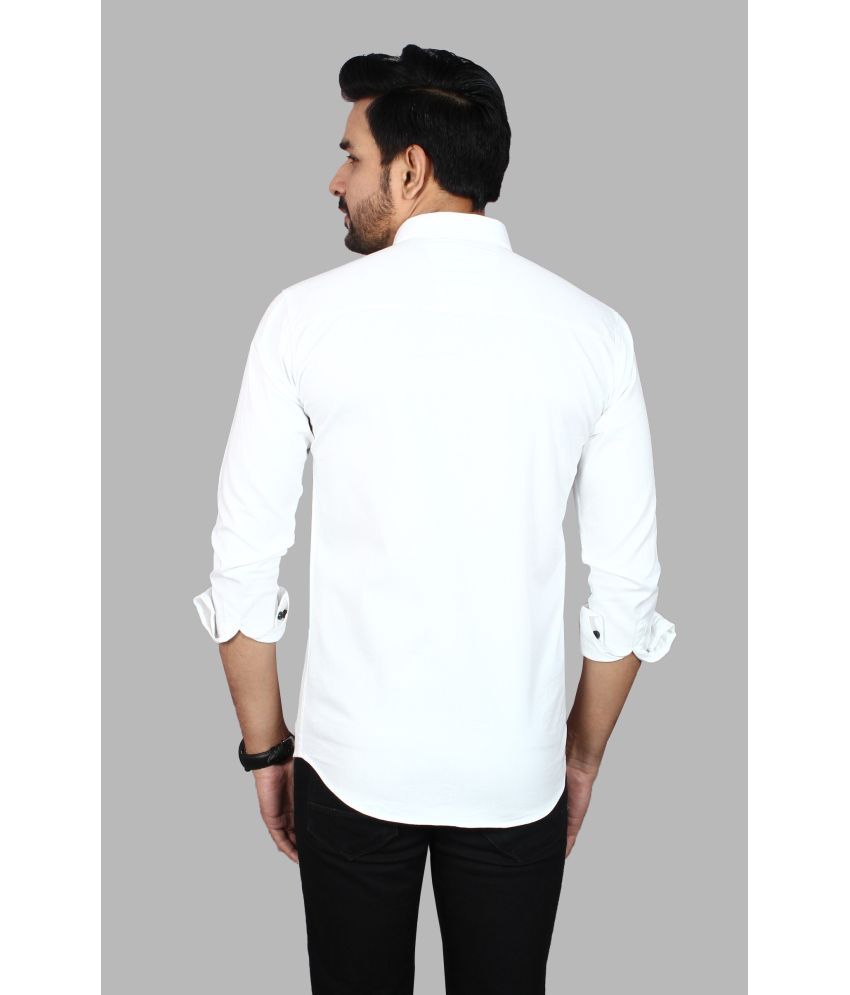     			Fatty Mouse Cotton Blend Regular Fit Solids Full Sleeves Men's Casual Shirt - White ( Pack of 1 )