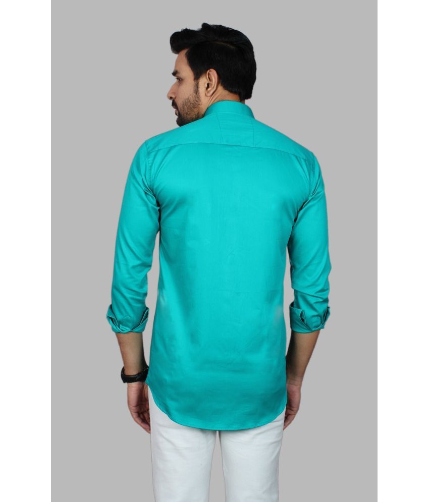     			Fatty Mouse Cotton Blend Regular Fit Solids Full Sleeves Men's Casual Shirt - Dark Green ( Pack of 1 )