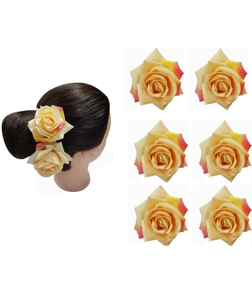     			Rhosyn Beige Women's Hair Clip ( Pack of 6 )