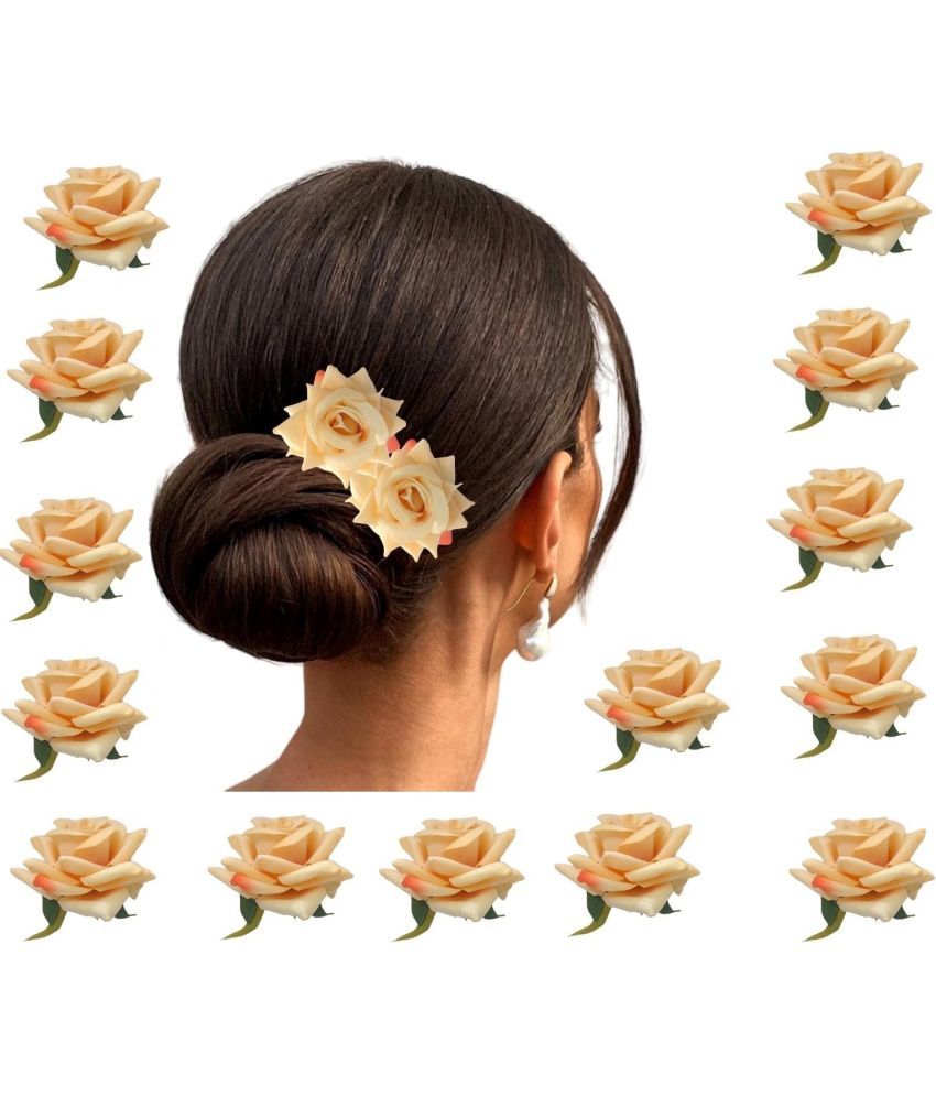     			Rhosyn Beige Women's Hair Clip ( Pack of 14 )