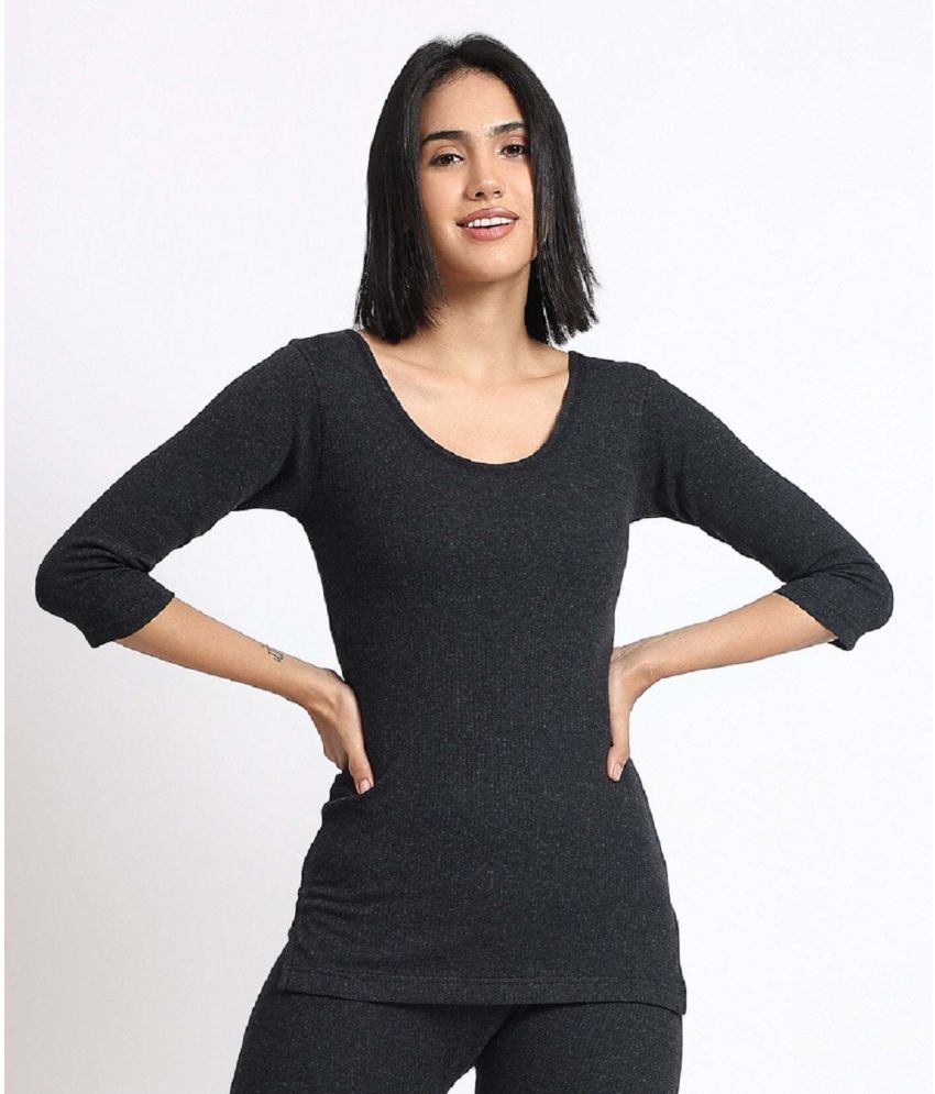     			TT Cotton Blend Thermal Tops - Black Pack of 1