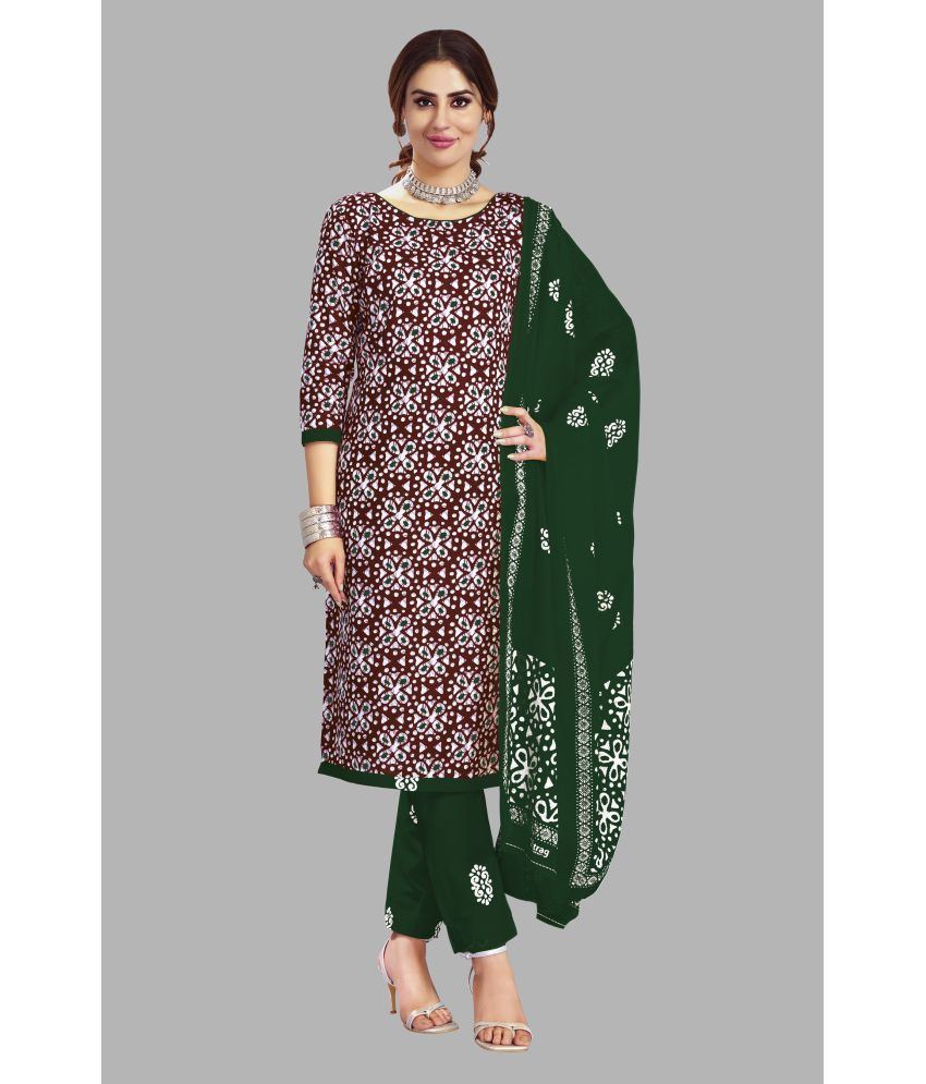     			shree jeenmata collection Cotton Printed Kurti With Pants Women's Stitched Salwar Suit - Purple ( Pack of 1 )