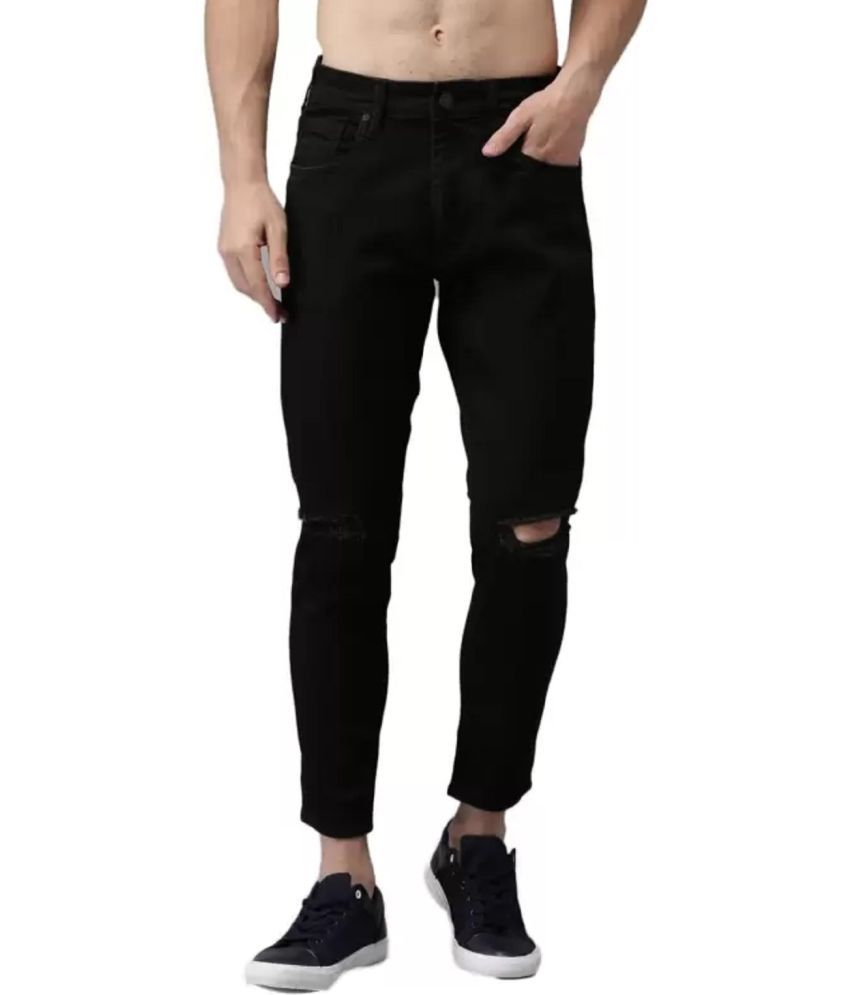     			POKHINDA Skinny Fit Distressed Men's Jeans - Black ( Pack of 1 )