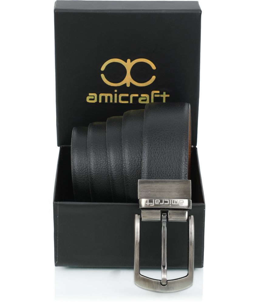     			Amicraft - Black 100% Leather Men's Casual Belt ( Pack of 1 )