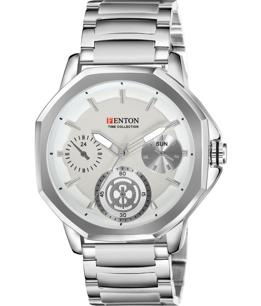     			Fenton Silver Stainless Steel Analog Men's Watch