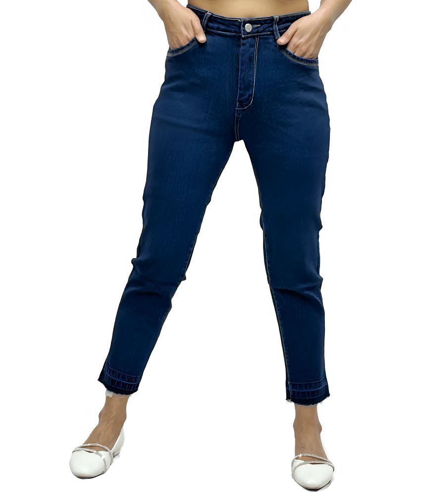     			Reoutlook Pack of 1 Denim Slim Women's Cigarette Pants ( Blue )