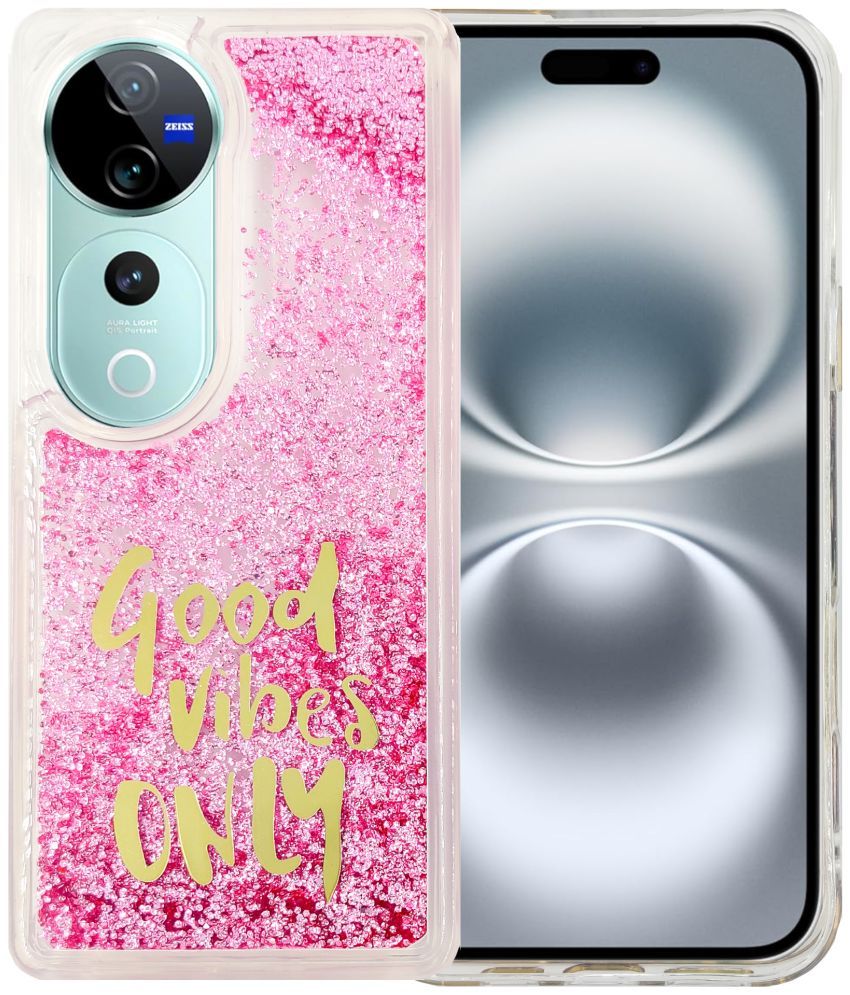     			Shining Stars Pink Printed Back Cover Silicon Compatible For Vivo V40 5G ( Pack of 1 )