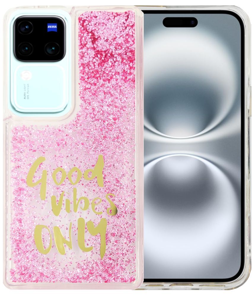     			Shining Stars Pink Printed Back Cover Silicon Compatible For Vivo V30 5G ( Pack of 1 )