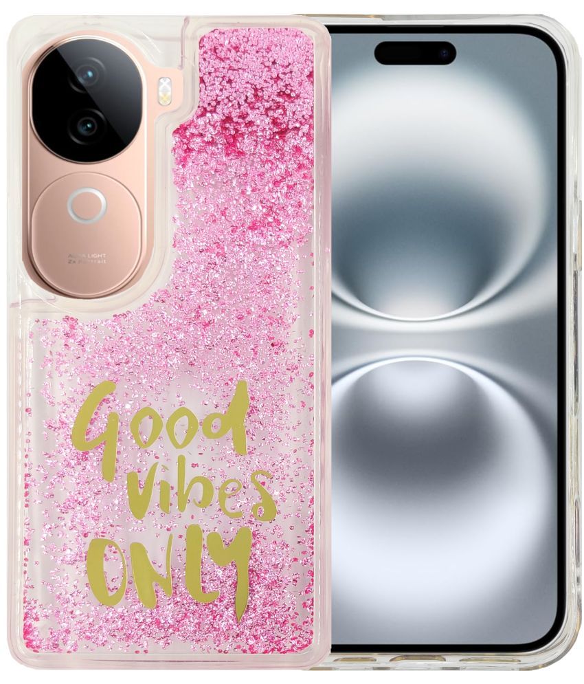     			Shining Stars Pink Printed Back Cover Silicon Compatible For Vivo V40E 5G ( Pack of 1 )