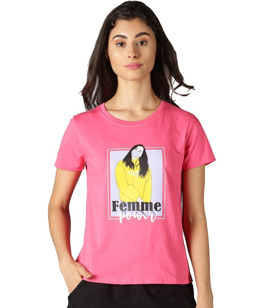     			Y.O.U. Pack of 1 Cotton Blend Women's T-Shirt ( Pink )