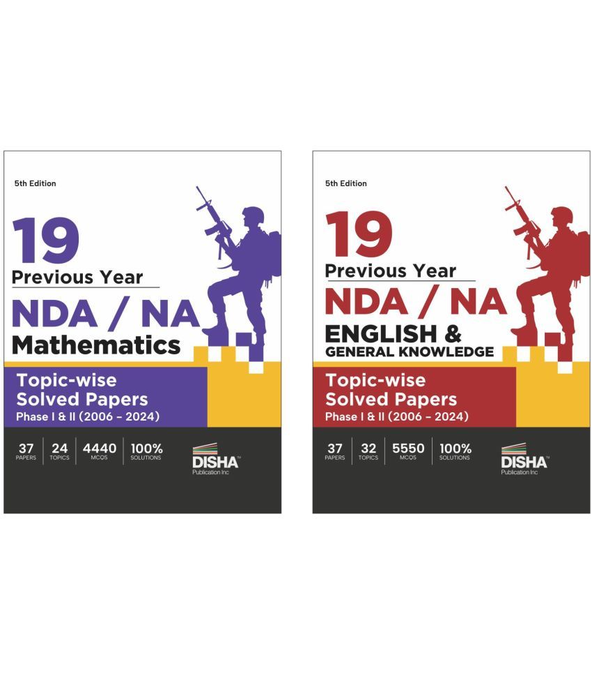     			19 Previous Year NDA/ NA Mathematics, English & General Knowledge Topic-wise Solved Papers (2006 - 2023) - set of 2 Books - 9th Edition | 35 Authentic Papers | 9450 MCQs