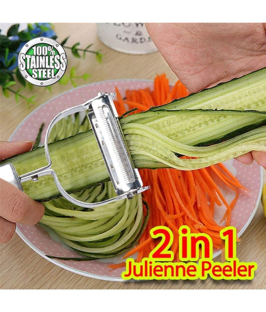     			Bhavyta Silver Stainless Steel Vegetable Peeler ( Pack of 1 )