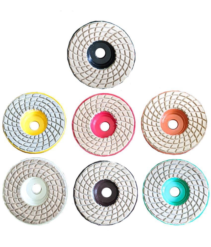     			Diamond Polishing Pads for Glass Granite Marble Concrete Stone WetDry Grit 0-6 7Pc Glass Grinding Tools Glass Polisher (4 inch)